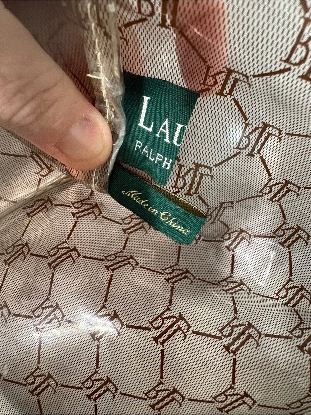 Ralph Lauren Clear w/ Brown RL Monogram Toiletry Bag